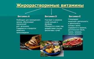 Жирорастворимые витамины — список препаратов и их свойства