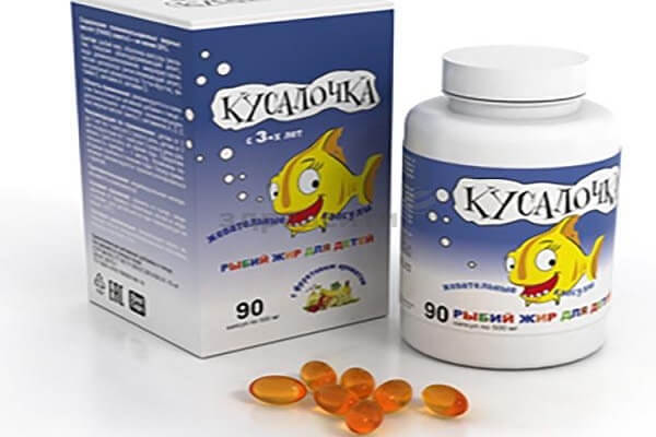 Детский рыбий жир Кусалочка, 90 капсул Рыбий жир для детей