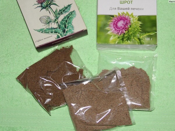 Шрот расторопши в пакете Применение шрота расторопши